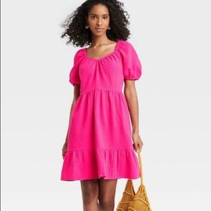 Women’s Puff Sleeve Tiered Baby Doll Dress